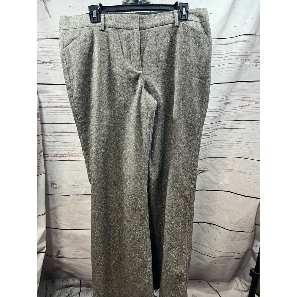 EXPRESS DESIGN STUDIO Women Editor Gray Speckled Wool Blend Dress Pants Size 12